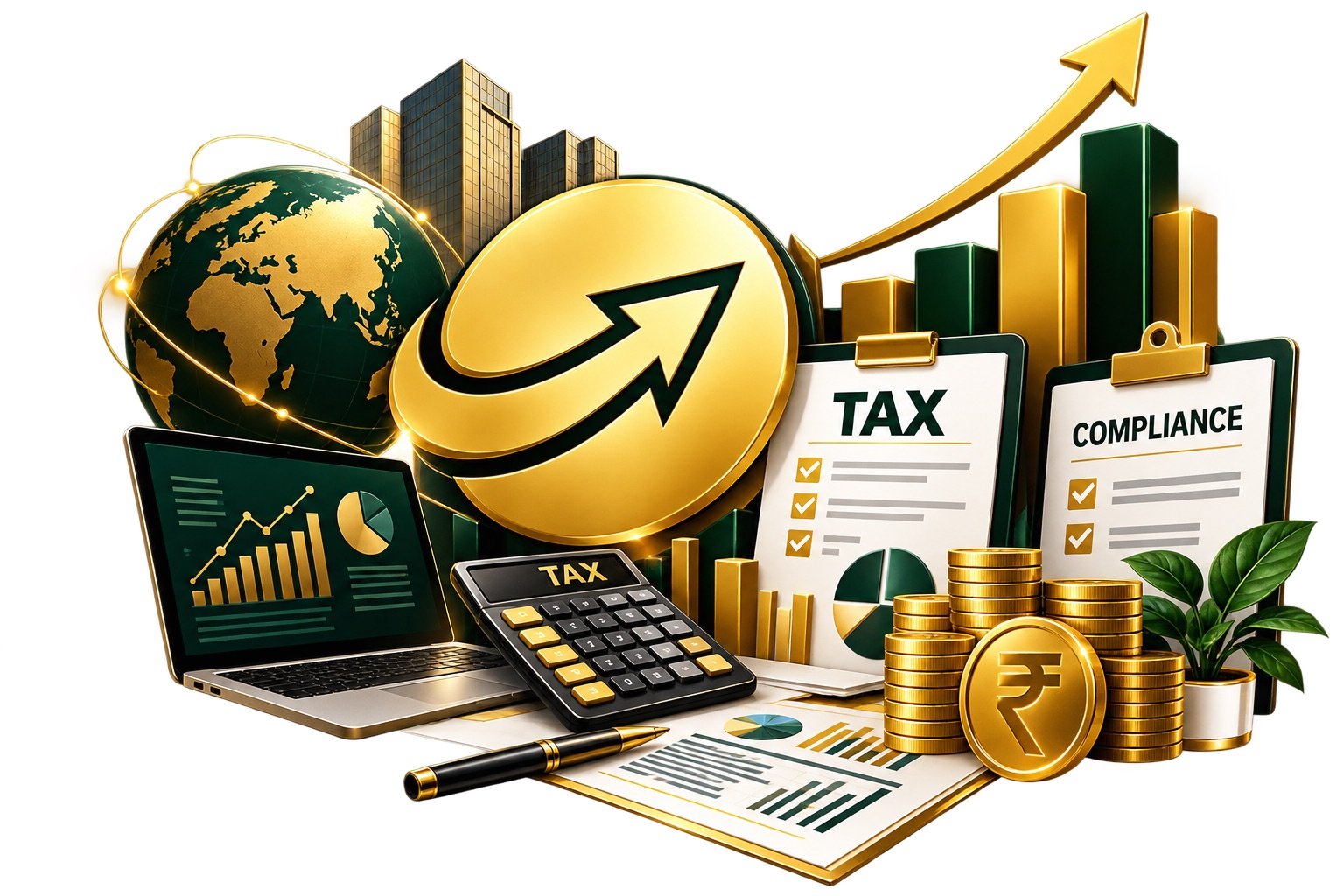 GST, income tax and compliance consultant in Kerala – tax documents, calculator and growth chart